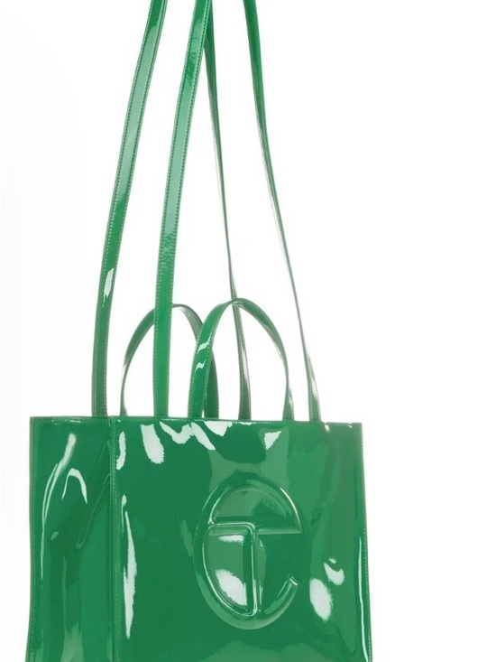 Telfar Handbags - Telfar Green Medium Patent Tote Bag with Embossed Logo w/dust bag